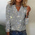 Haut Femme Métallique Col en V Manches Longues Polyester Spandex 2