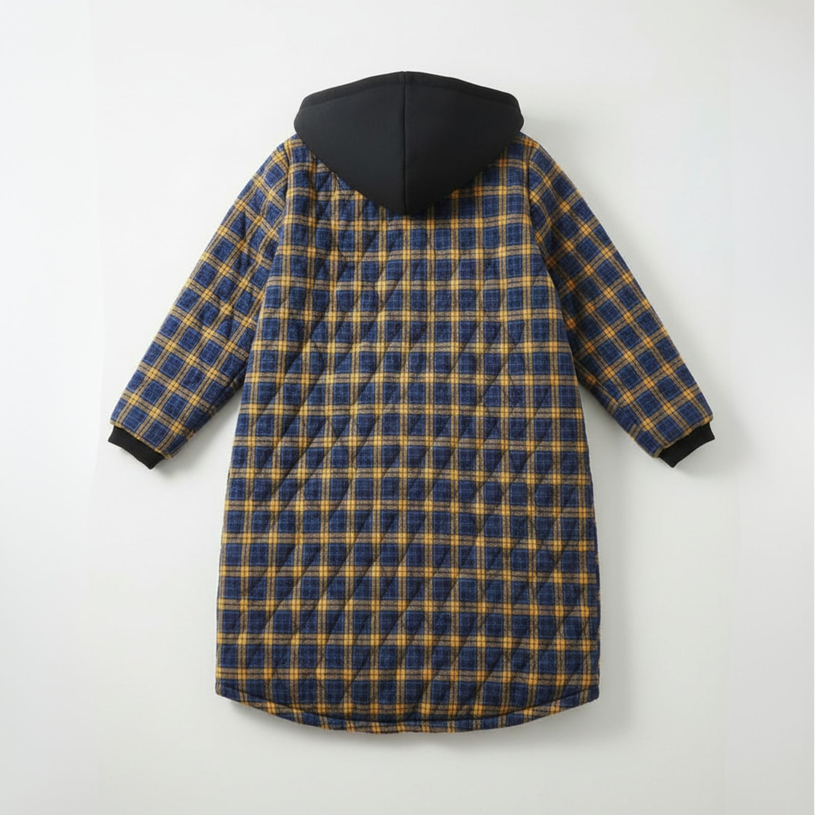 Parka d'hiver à capuche avec poches à carreaux