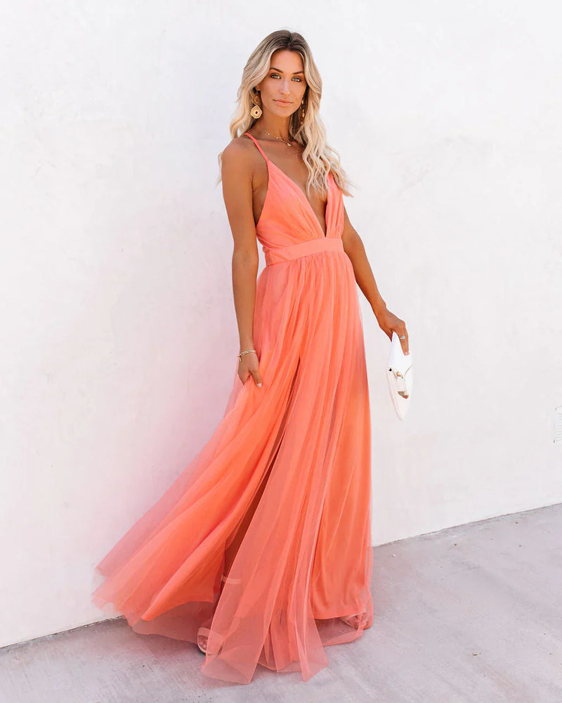 Variant image for Robe Longue Femme Élégante Fluide Tissu Léger-1