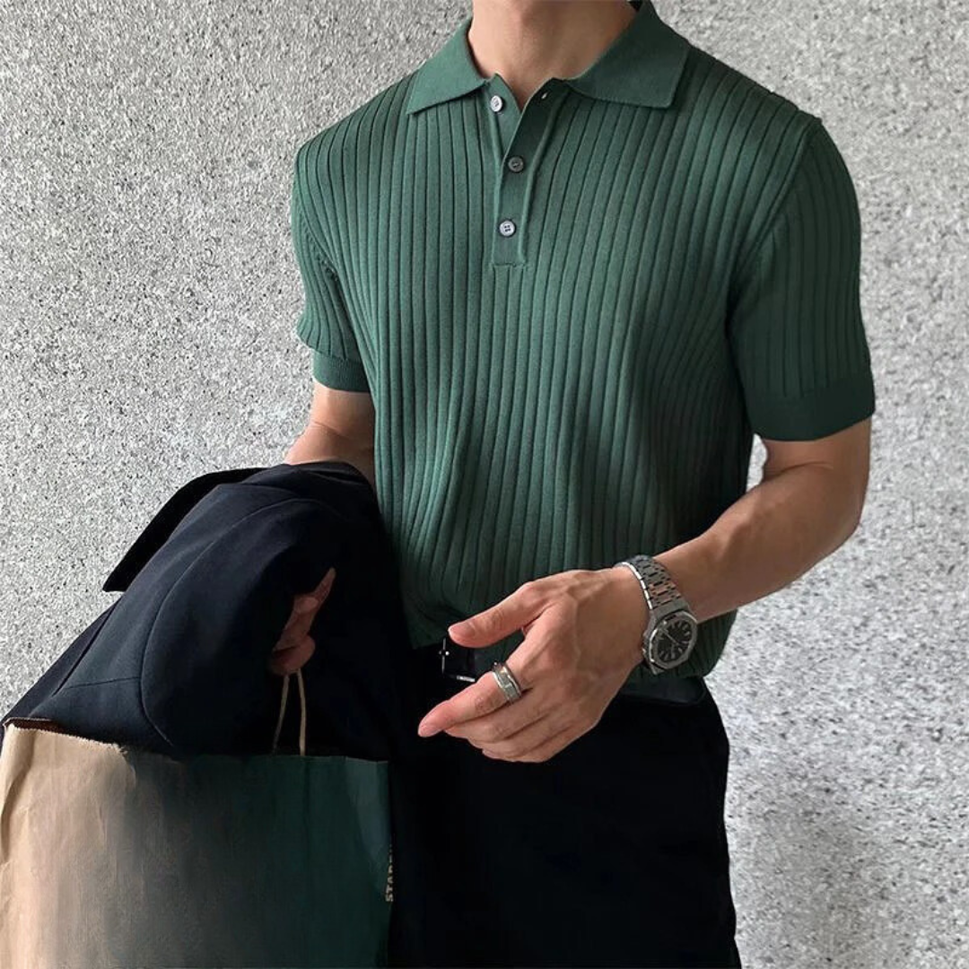 Polo rayé rétro pour hommes