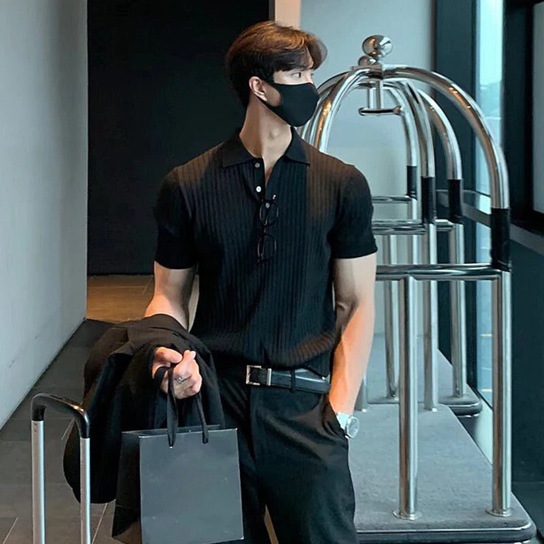 Polo rayé rétro pour hommes