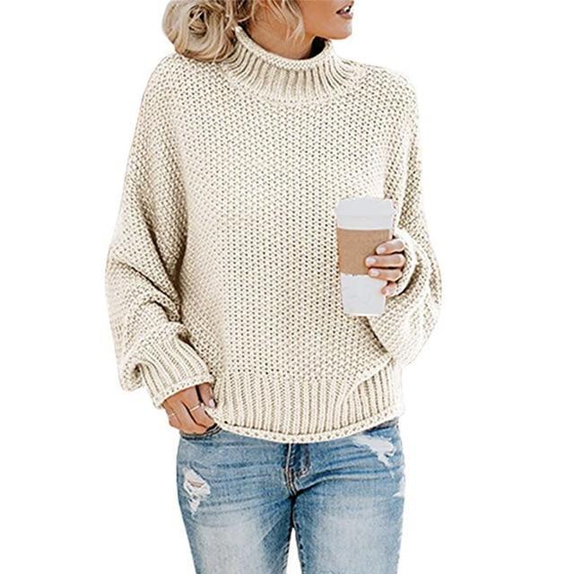 Variant image for Pull Col Roulé Femme Élégant en Laine Chaude-2