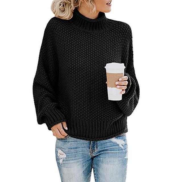 Variant image for Pull Col Roulé Femme Élégant en Laine Chaude-17