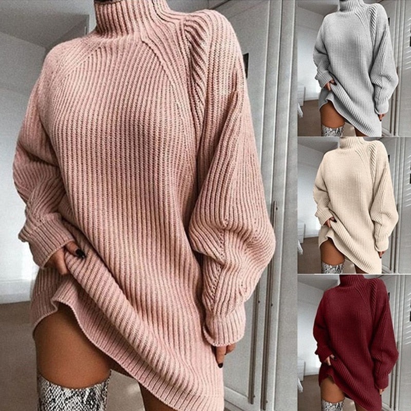Pull Femme Chaleureux à Tricoter Automne Hiver-1