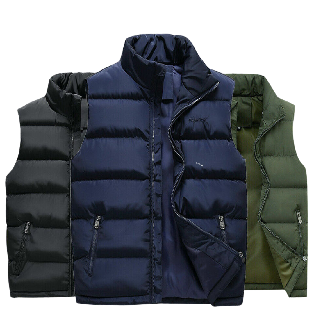 Veste polaire matelassée sans manches pour hommes