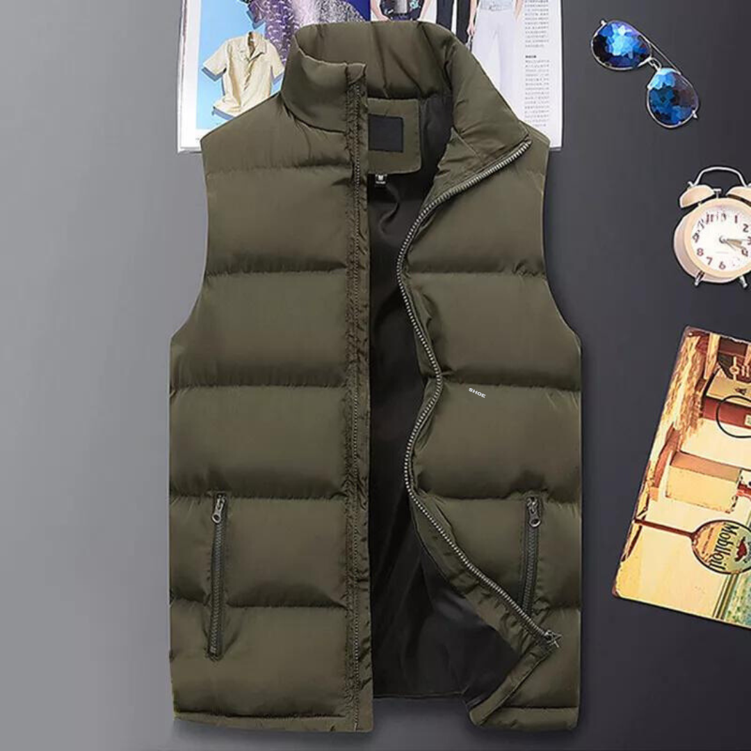 Veste polaire matelassée sans manches pour hommes