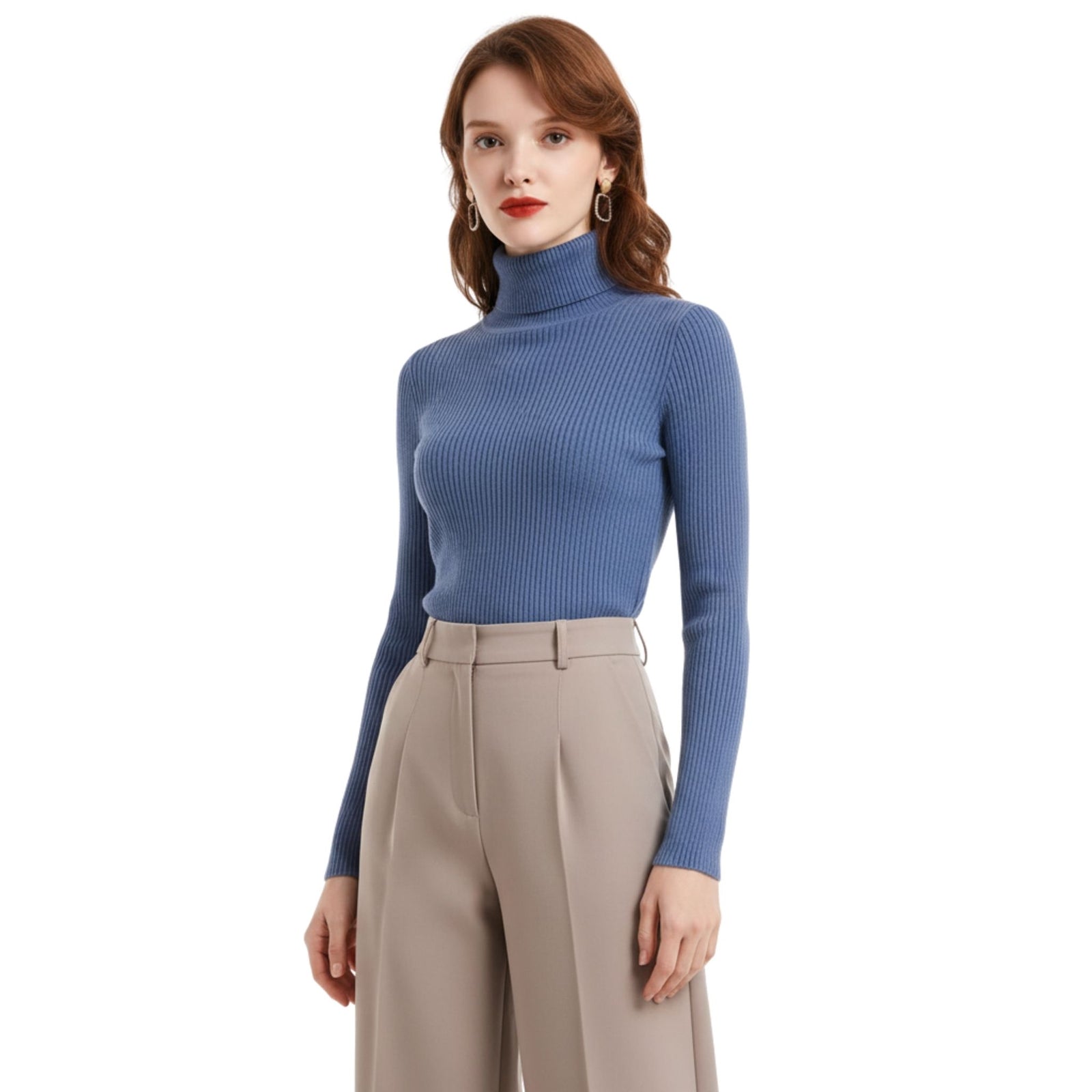 Pull à col roulé en cachemire pour femmes