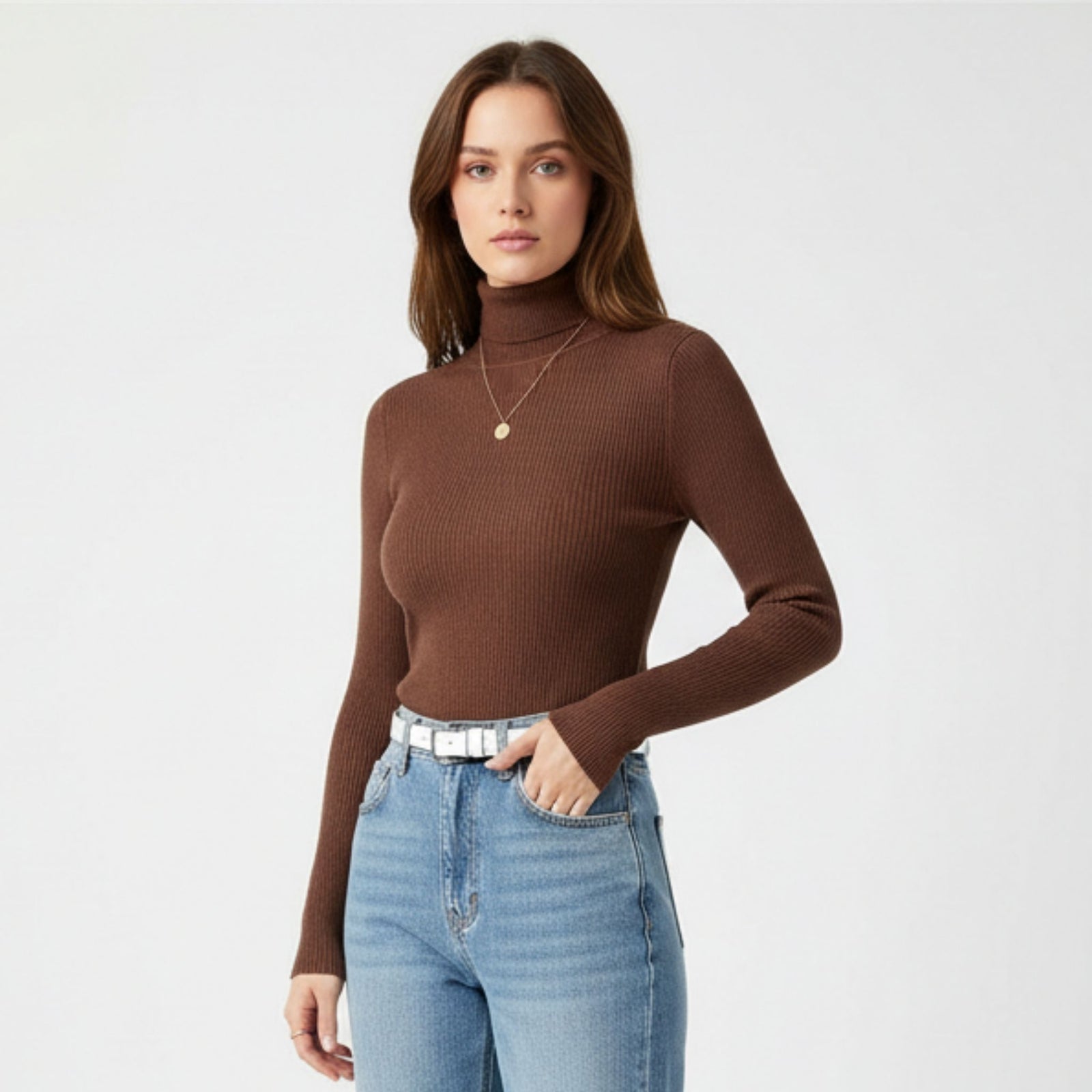 Pull à col roulé en cachemire pour femmes