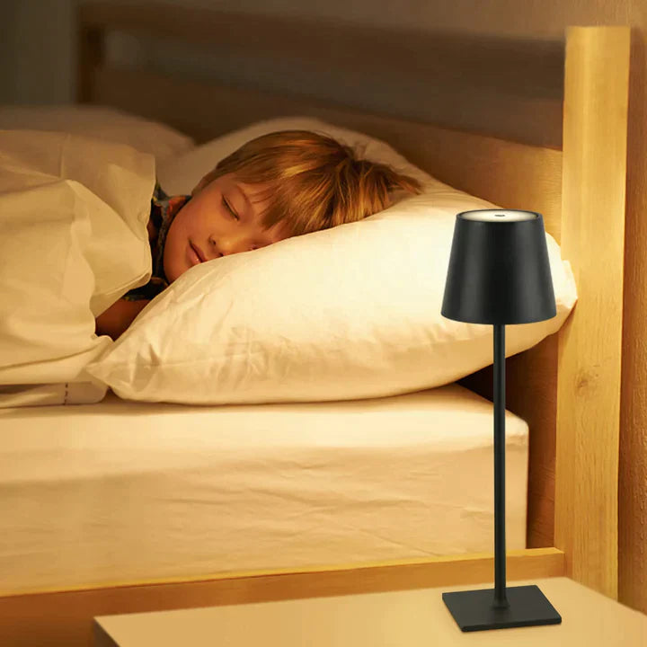 Lampe de Table Sans Fil Rechargeable Élégante LED Aluminium Argent-3