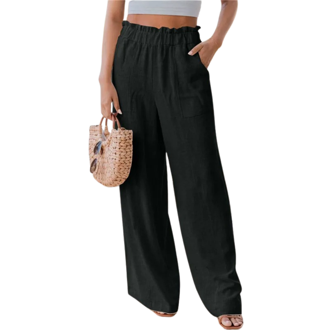 Pantalon large à volants pour femmes