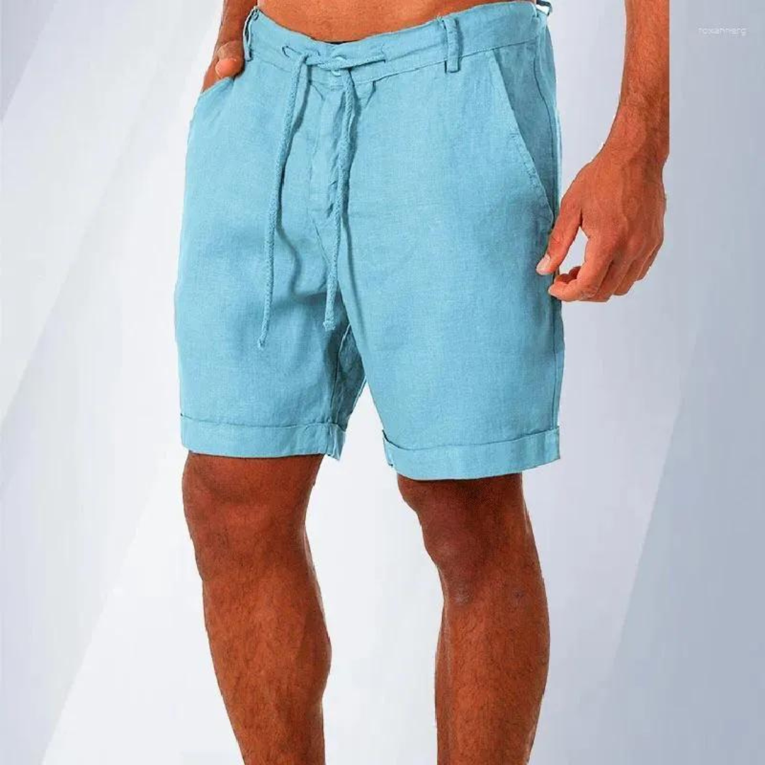 Shorts en coton et lin pour hommes