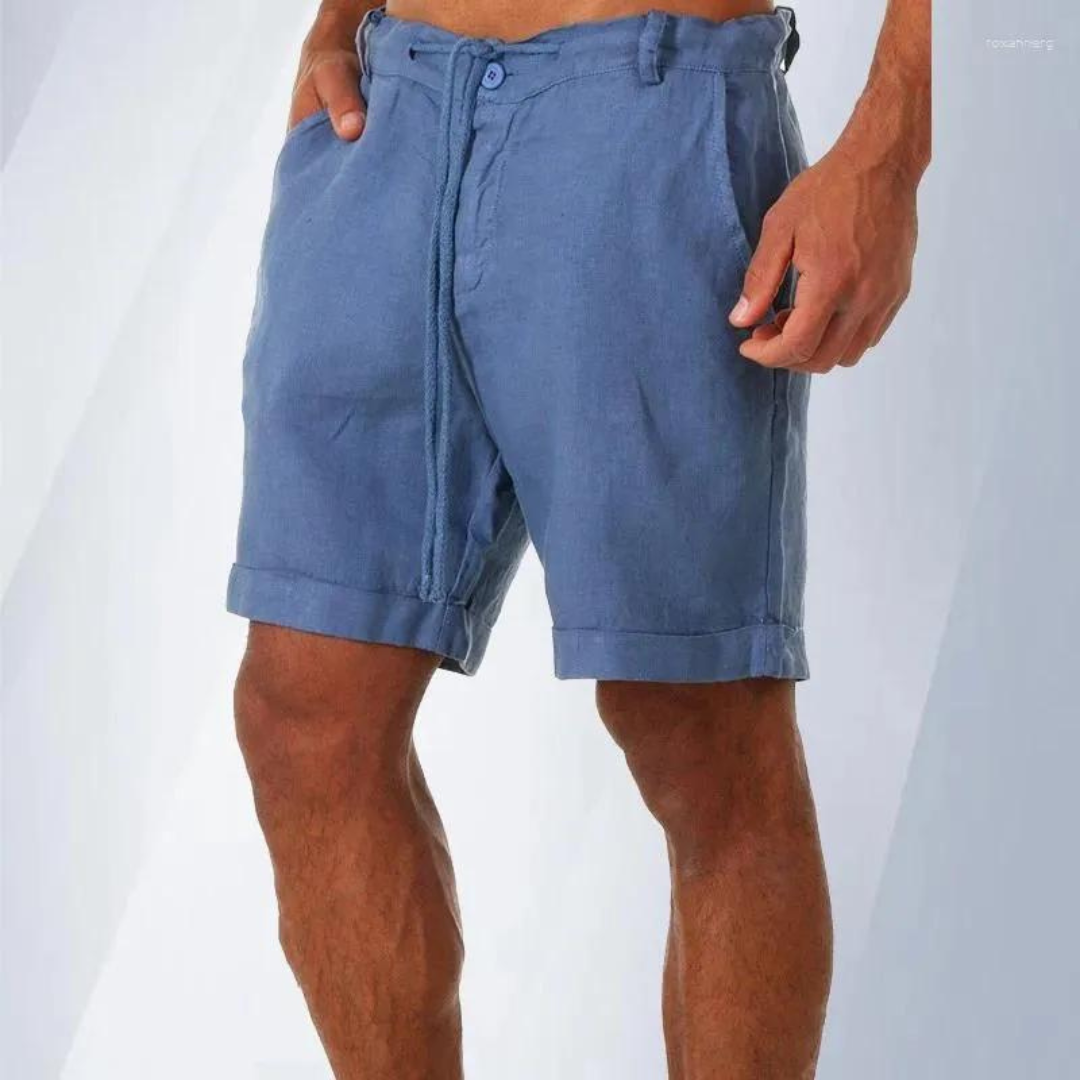 Shorts en coton et lin pour hommes