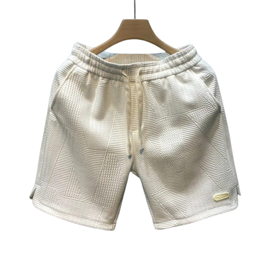Short à cordon de serrage à motif ondulé pour hommes