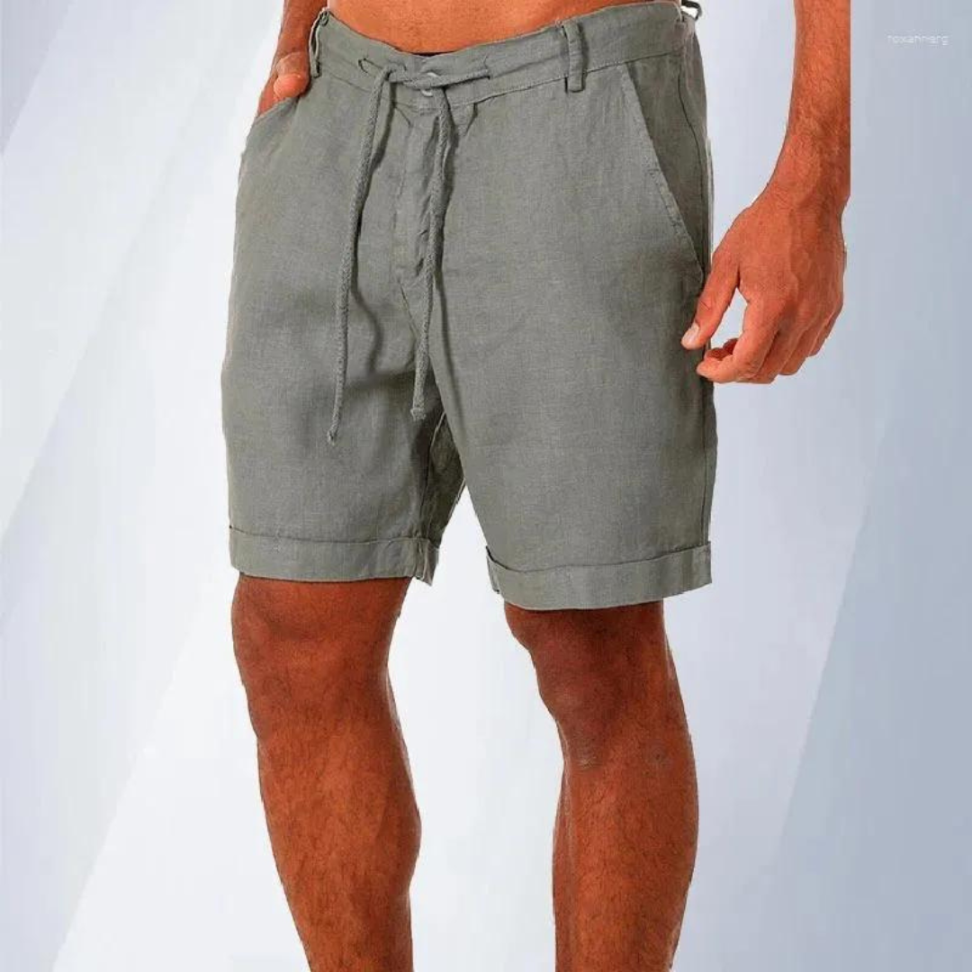 Shorts en coton et lin pour hommes