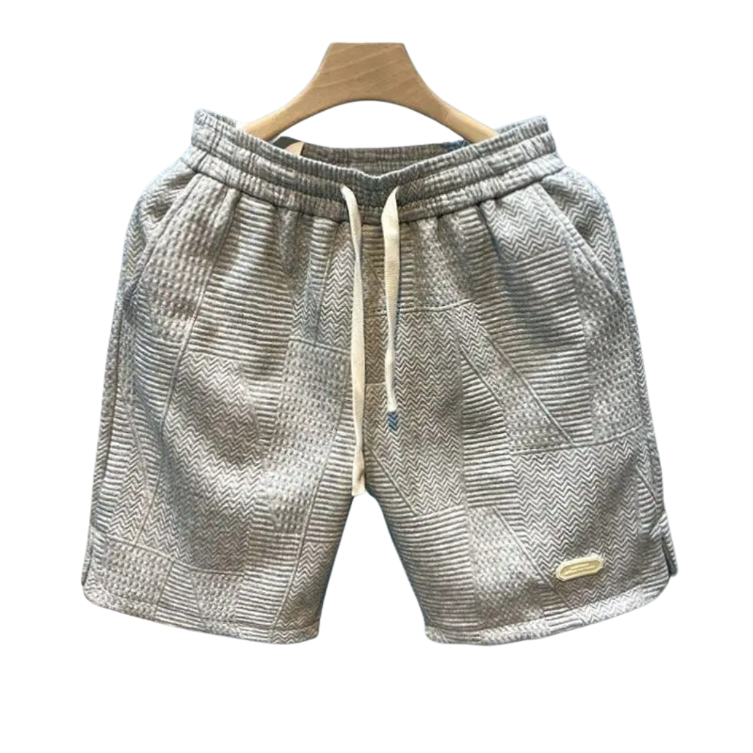 Short à cordon de serrage à motif ondulé pour hommes