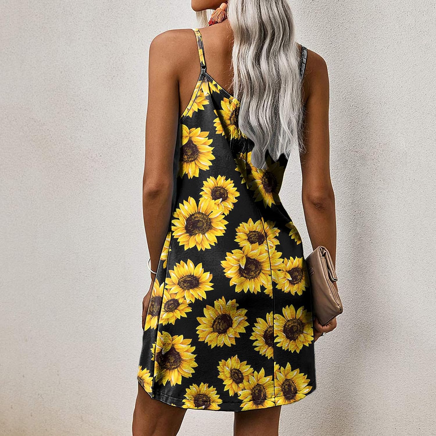 Robe tournesol à col en V