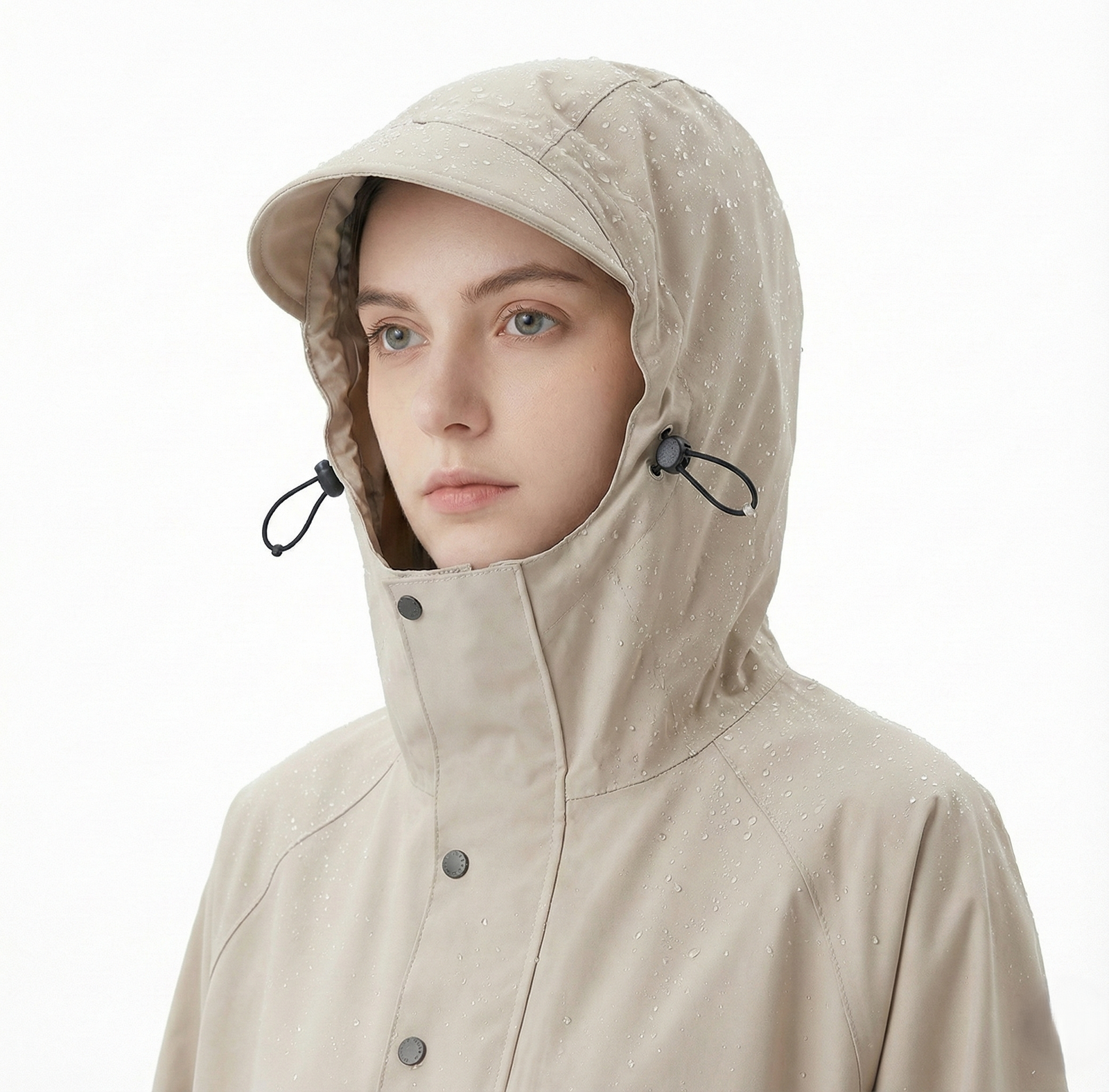 Imperméable Unisexe Long en Oxford avec Capuche
