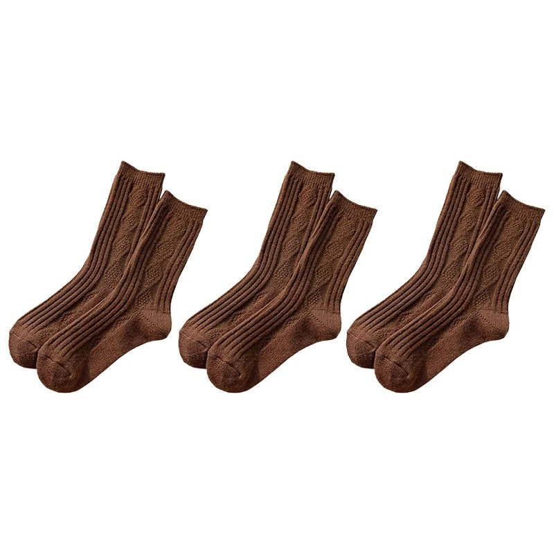3 paires/ensemble Chaussettes en laine de cachemire pour femmes
