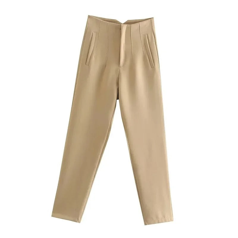 Pantalon taille haute pour femmes