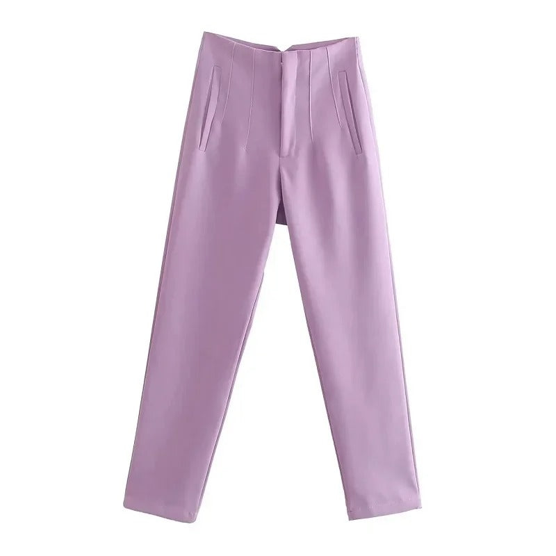 Pantalon taille haute pour femmes
