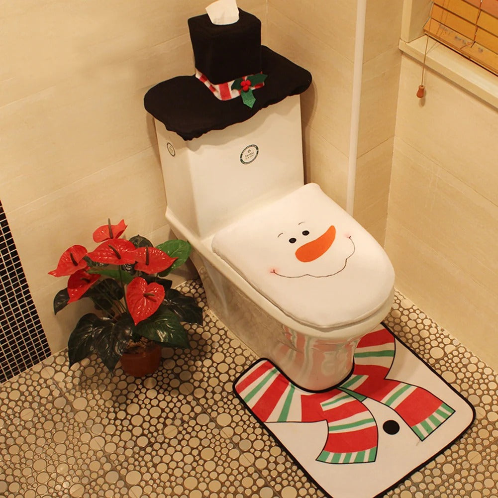 Housse de siège de toilette créative de Noël