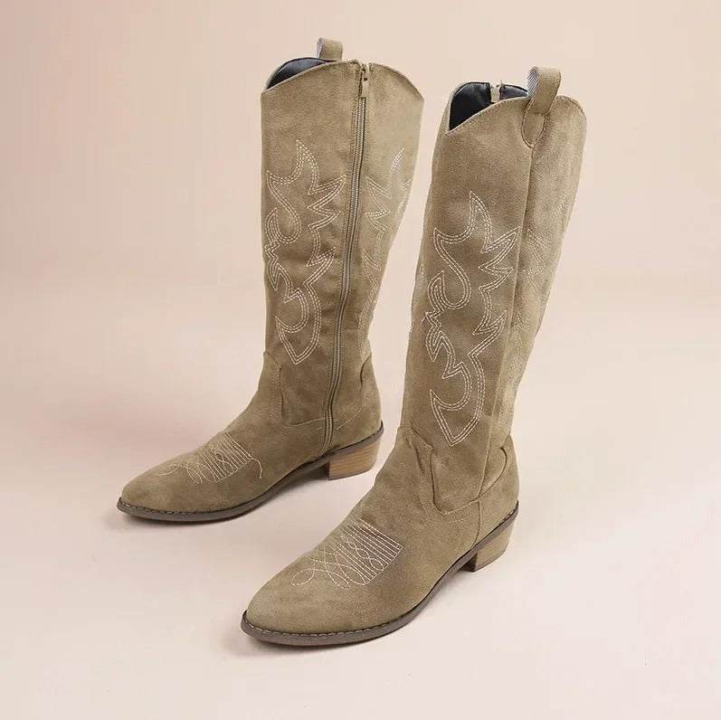 Bottes de cow-boy western brodées pour femmes