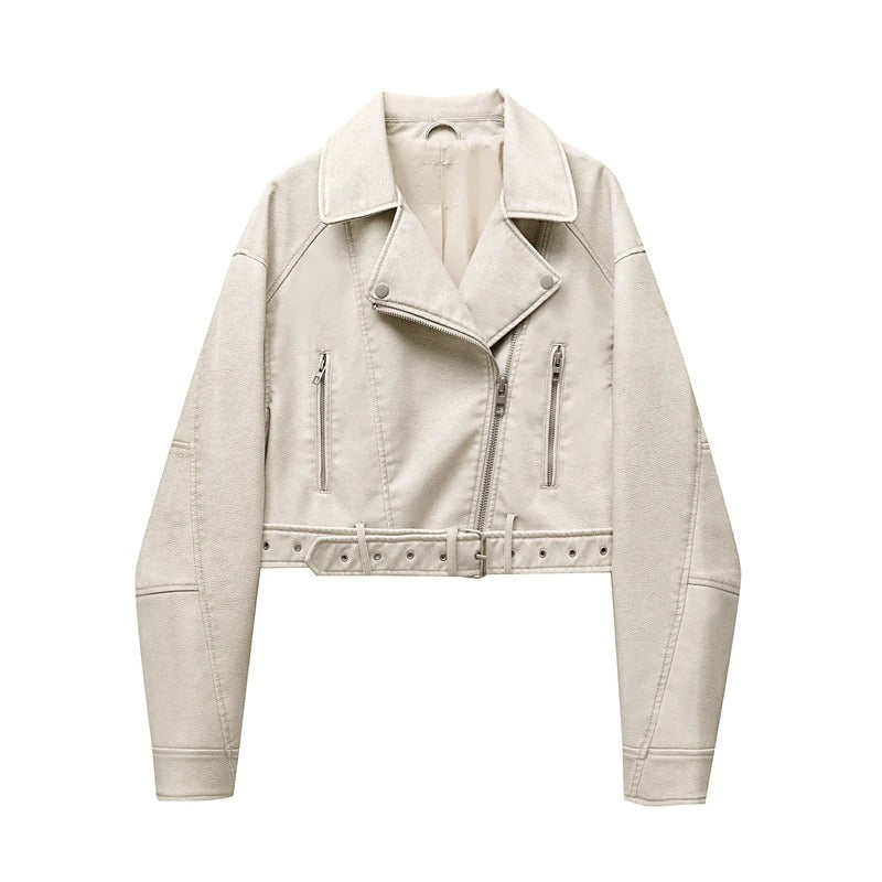 Veste en cuir vintage pour femme