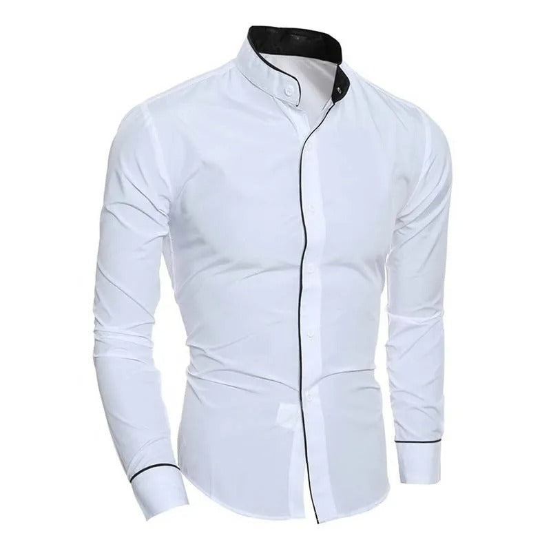 Chemisier slim à manches longues pour hommes
