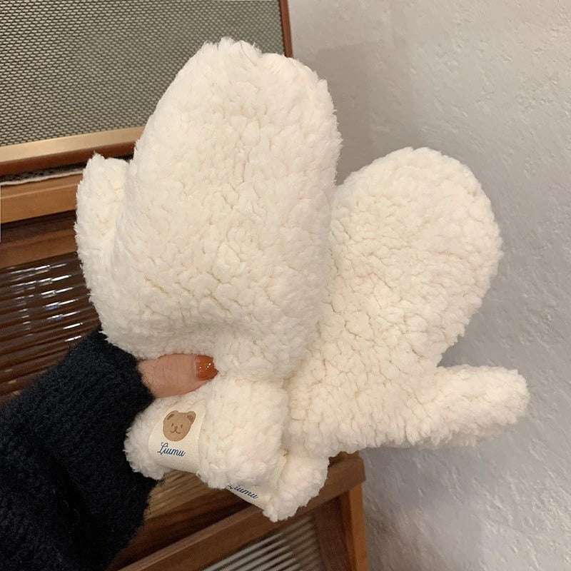 Gants chauds en peluche Kawaii