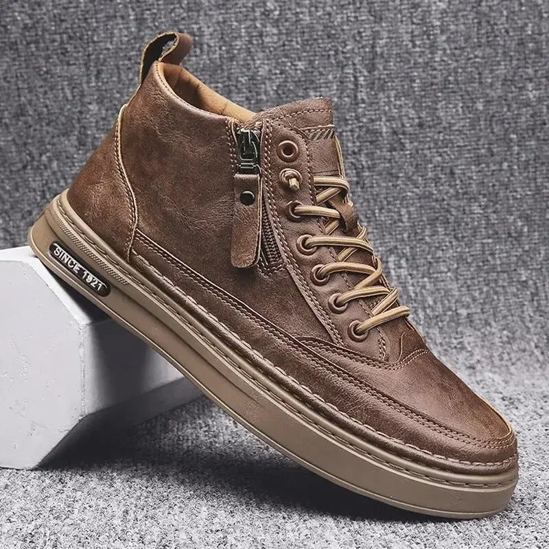 Bottes hautes en cuir pour hommes
