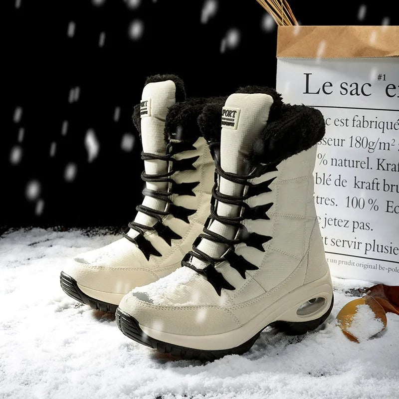 Bottes de neige imperméables à mi-mollet pour femmes