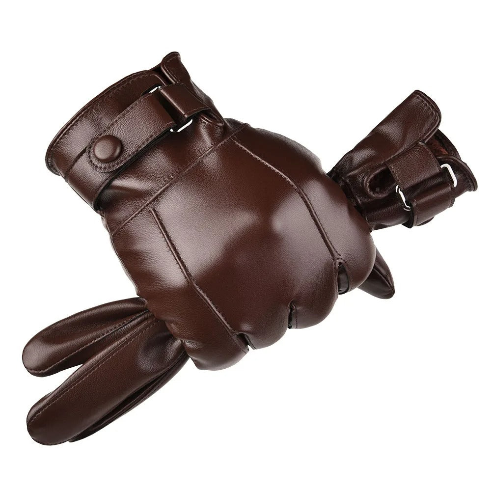 Gants d'hiver en cuir pour hommes