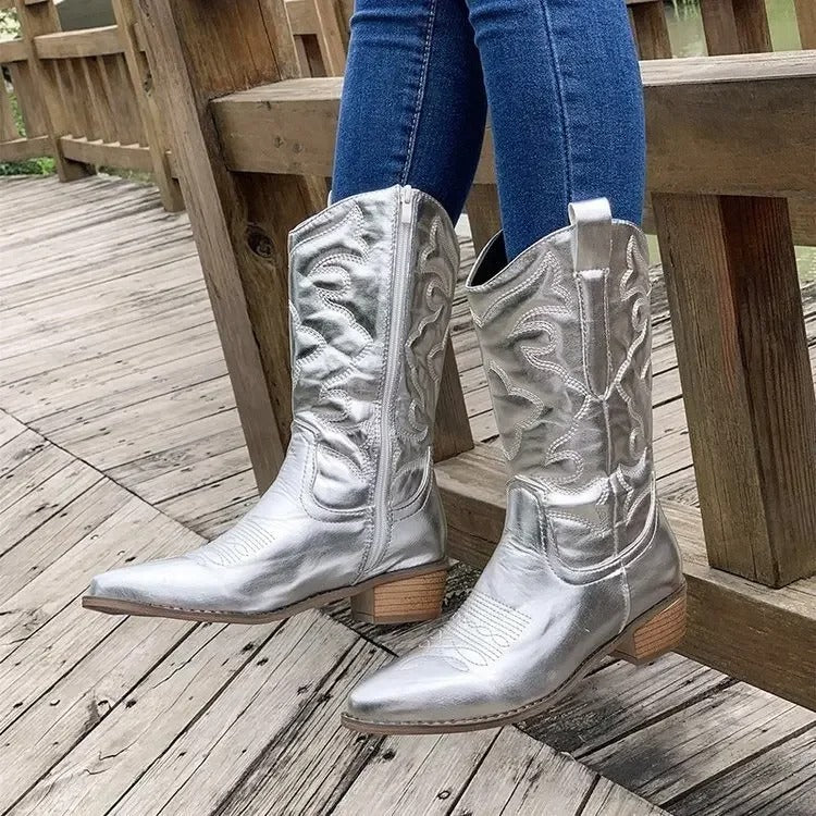 Bottes de cow-boy rétro colorées pour femmes
