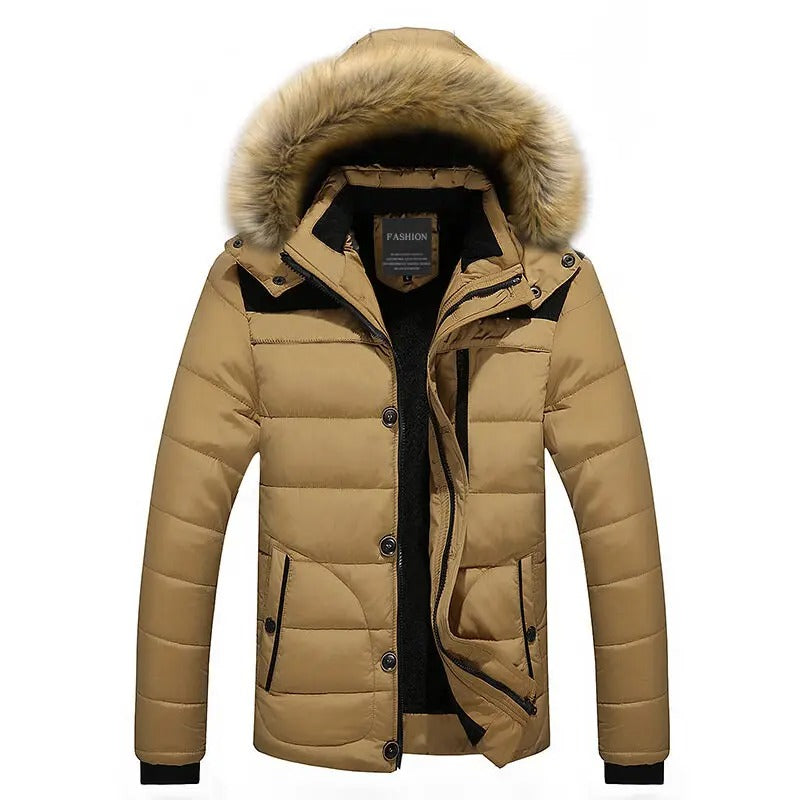 Parka en coton et duvet polaire pour hommes