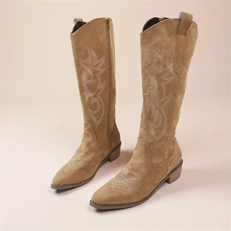 Bottes de cow-boy western brodées pour femmes