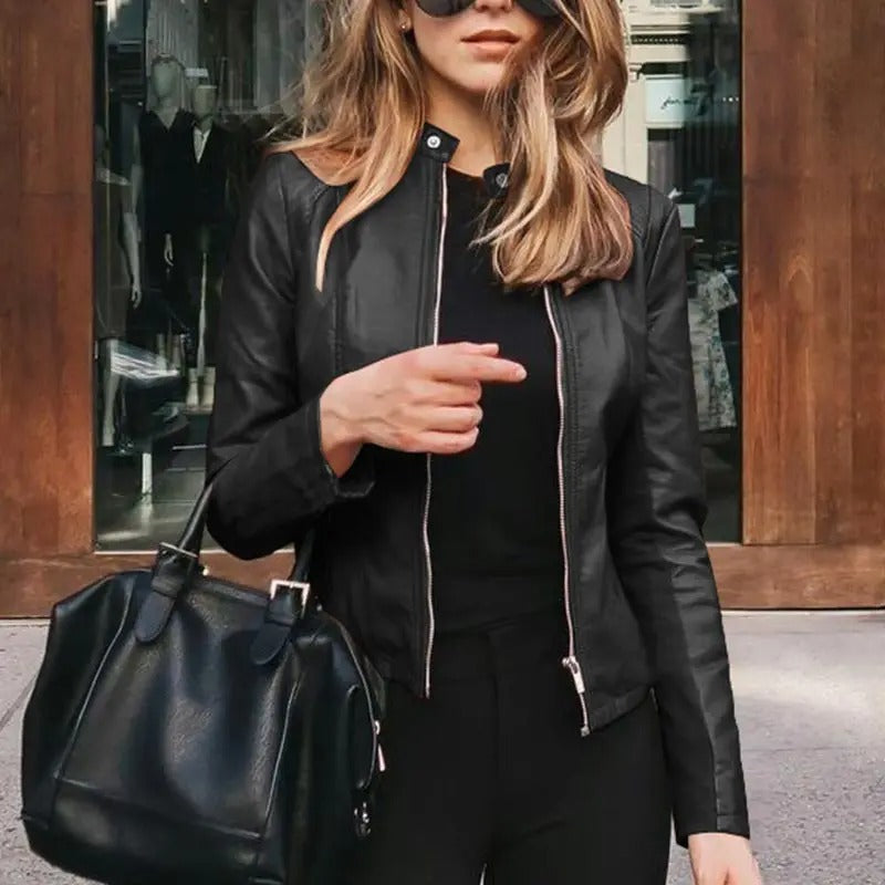 Veste en cuir pour femme