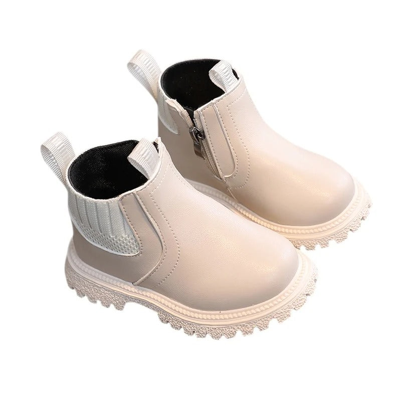 Bottes en cuir à fermeture éclair latérale pour enfants