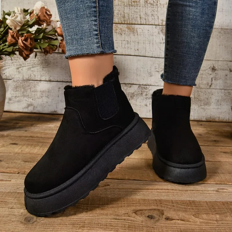 Bottines en peluche en fourrure pour femmes