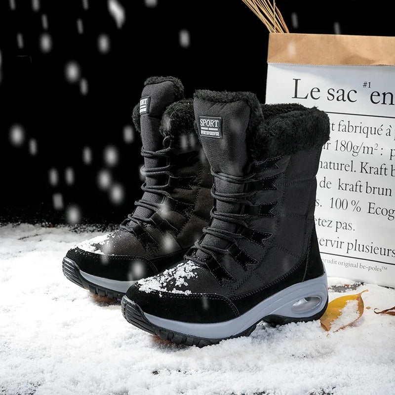 Bottes de neige imperméables à mi-mollet pour femmes