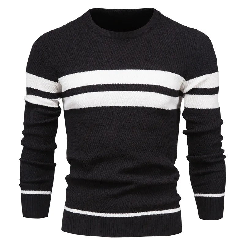 Pull-over patchwork à col rond pour hommes