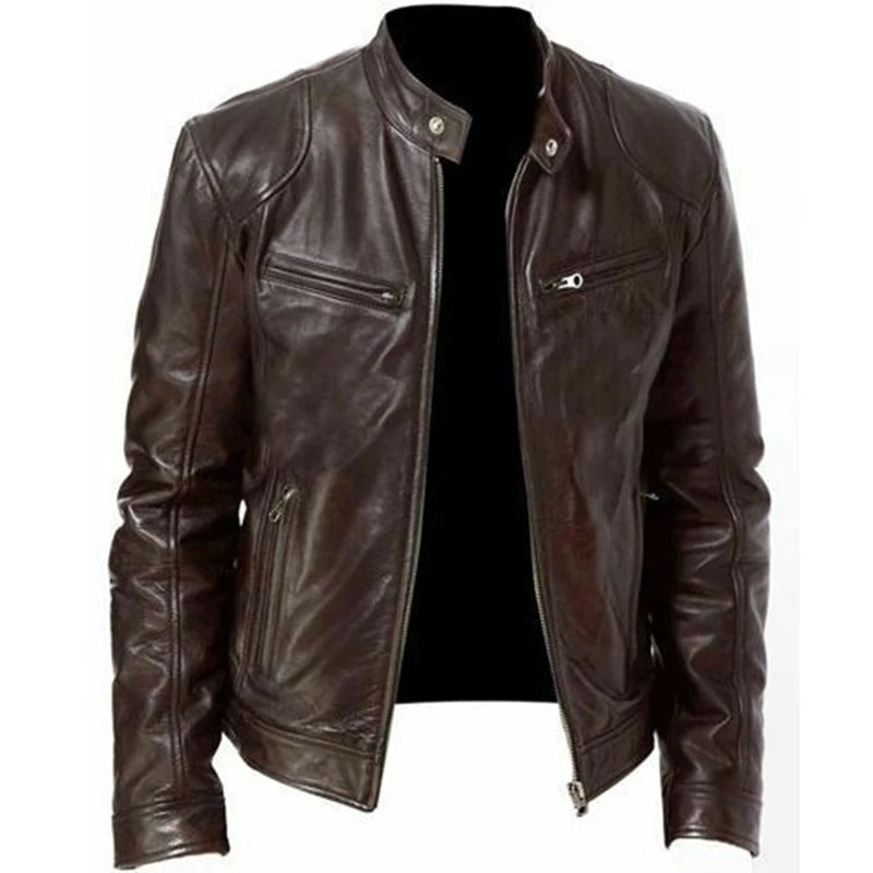 Veste de moto en cuir pour hommes