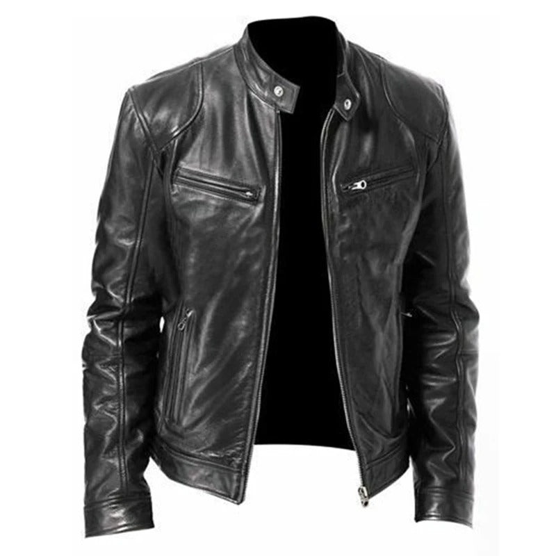 Veste de moto en cuir pour hommes