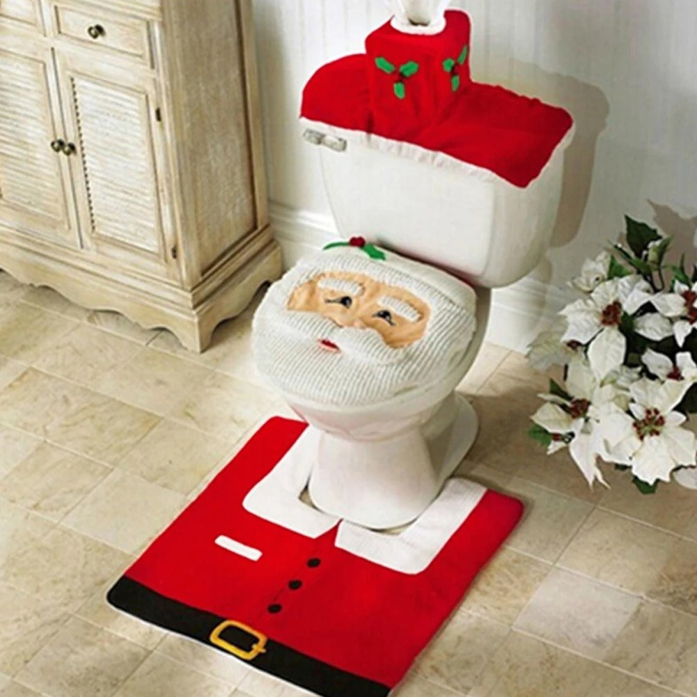 Housse de siège de toilette créative de Noël