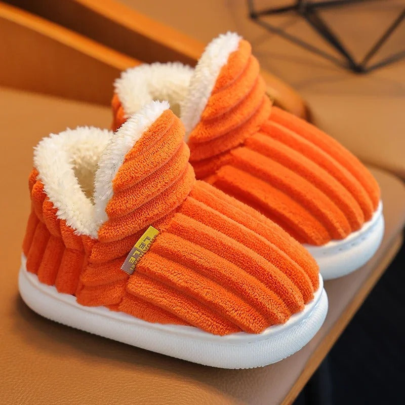 Chaussons en peluche antidérapants à semelle souple pour enfants