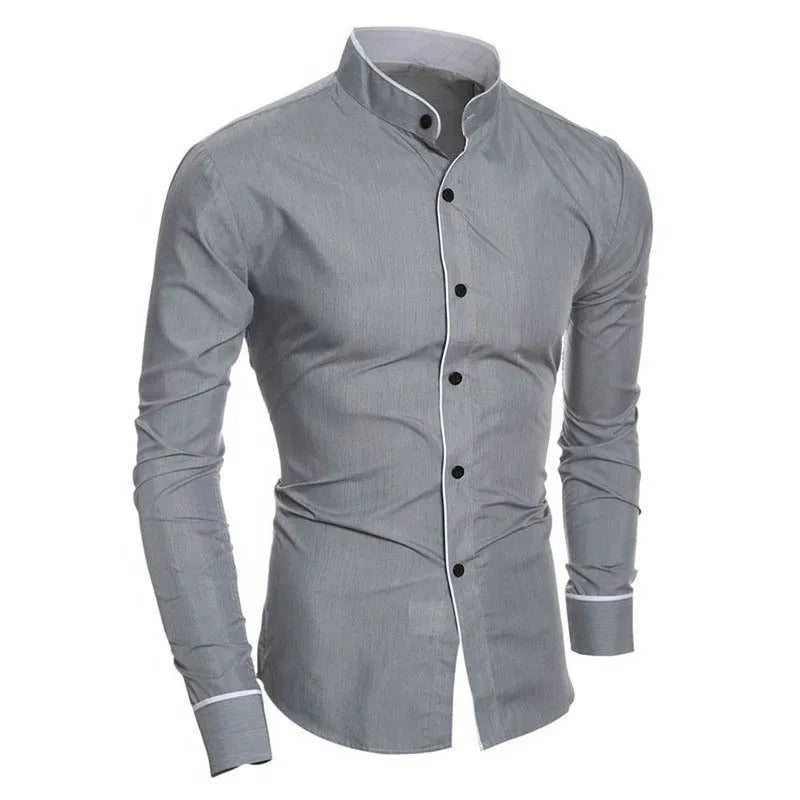 Chemisier slim à manches longues pour hommes