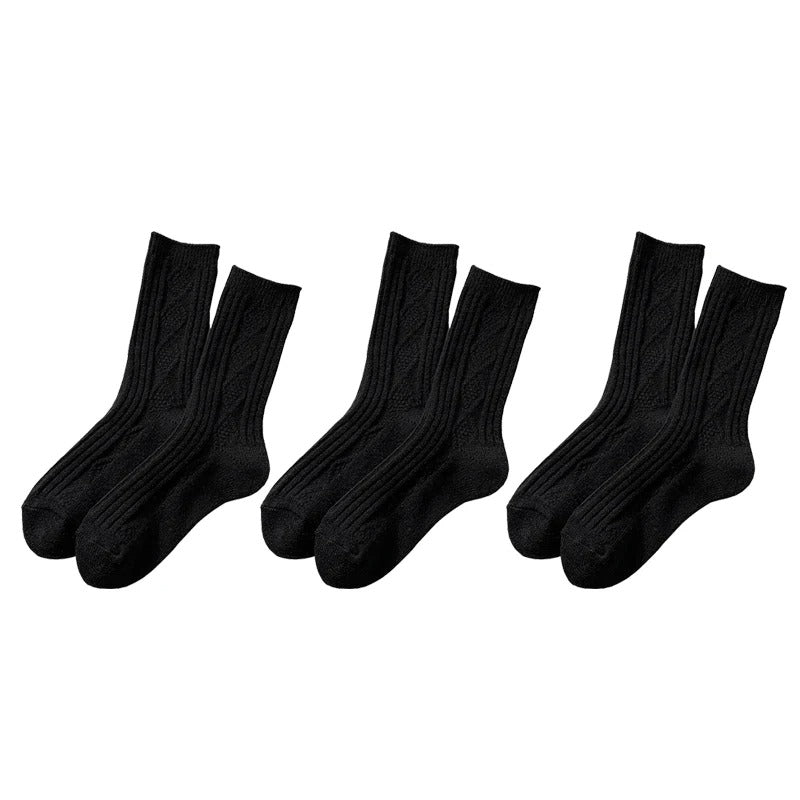 3 paires/ensemble Chaussettes en laine de cachemire pour femmes