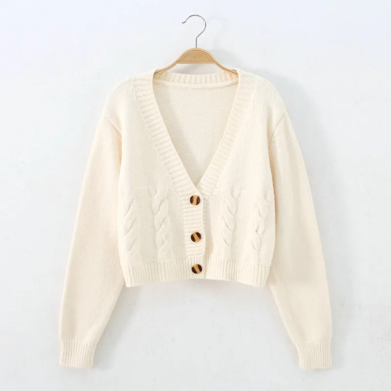 Cardigan en maille torsadée pour femmes
