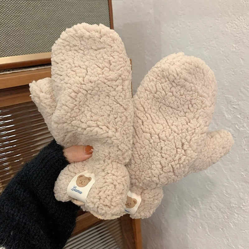 Gants chauds en peluche Kawaii