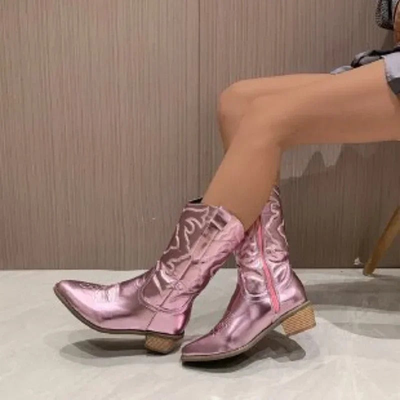 Bottes de cow-boy rétro colorées pour femmes