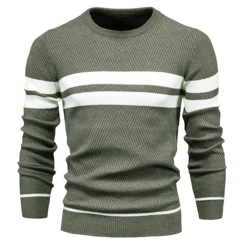 Pull-over patchwork à col rond pour hommes